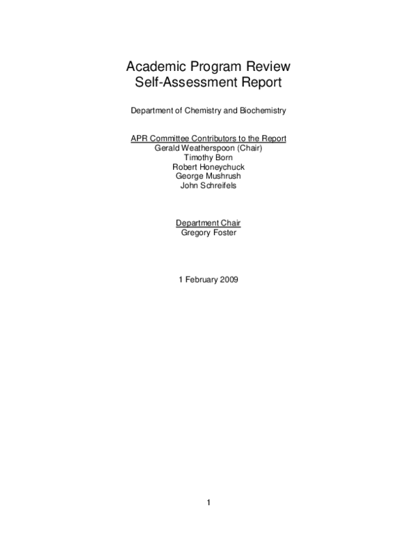 (PDF) Academic Program Review Self-Assessment Report
