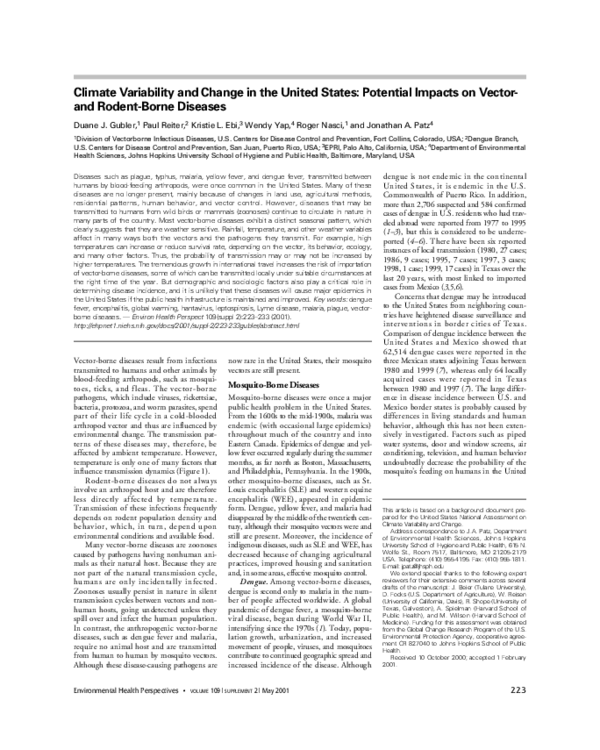 (PDF) Climate Variability and Change In the United States: Potential ...