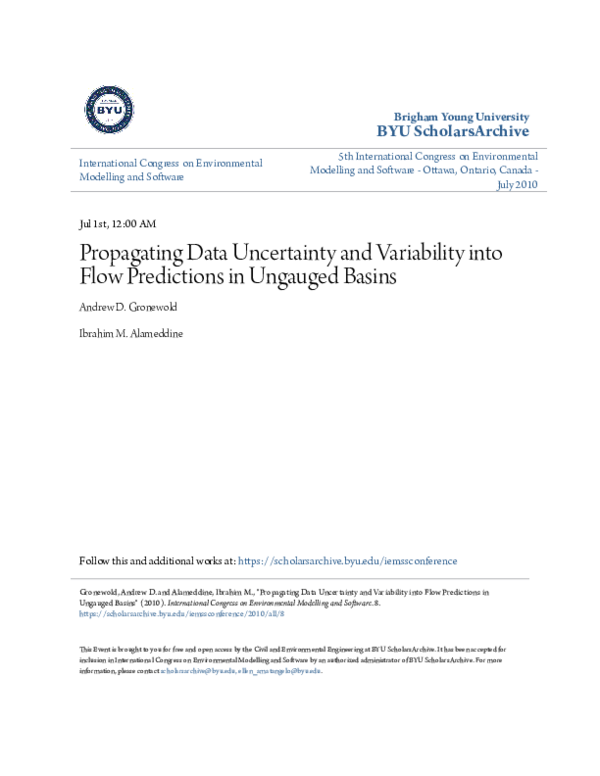 (PDF) Propagating Data Uncertainty and Variability into Flow ...