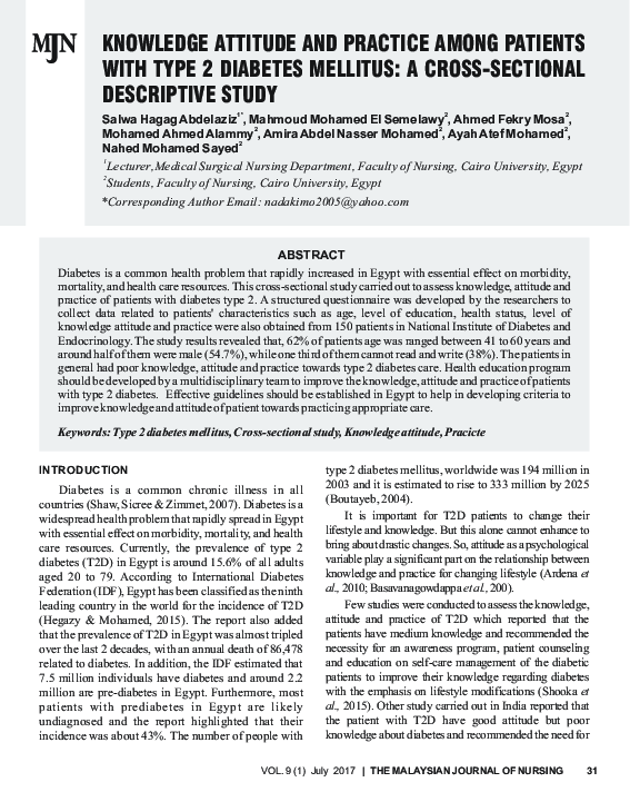 (PDF) Knowledge Attitude and Practice Among Patients with Type 2 ...