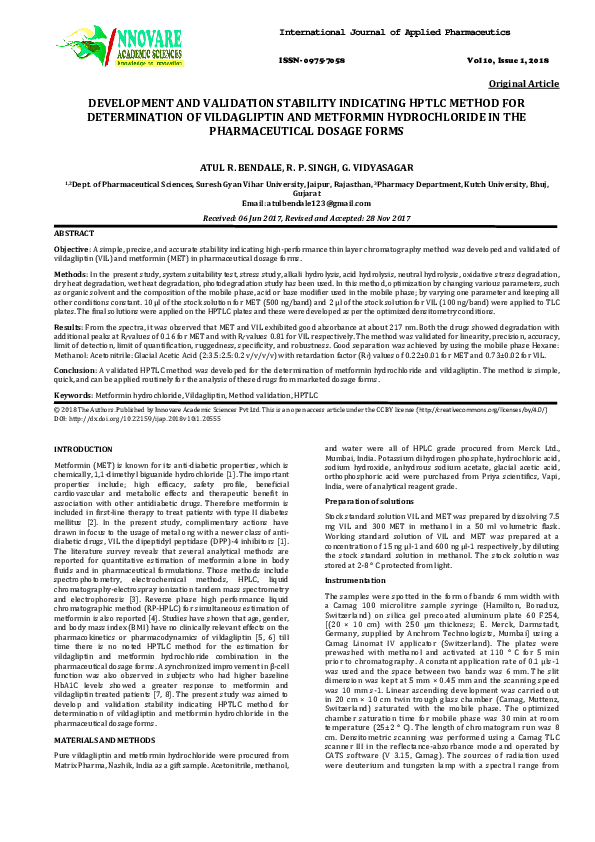 (PDF) Development and Validation Stability Indicating HPTLC Method for ...