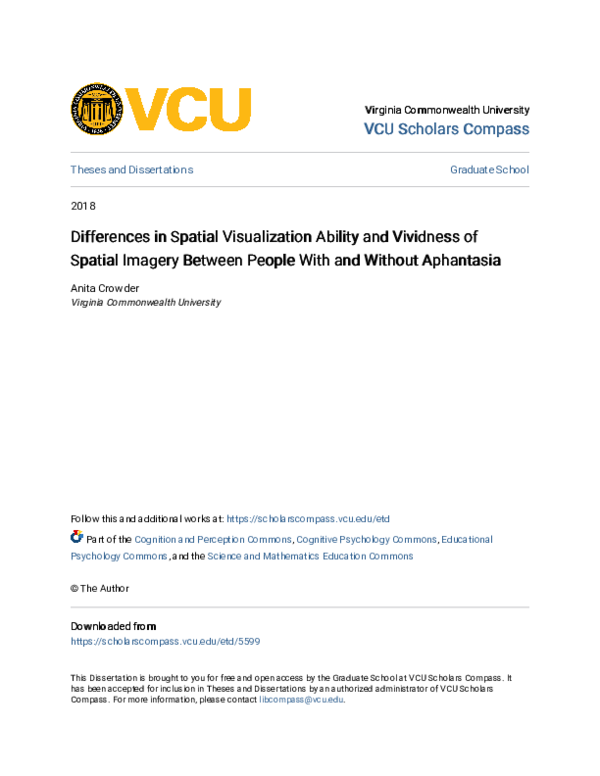 (PDF) Differences in Spatial Visualization Ability and Vividness of ...
