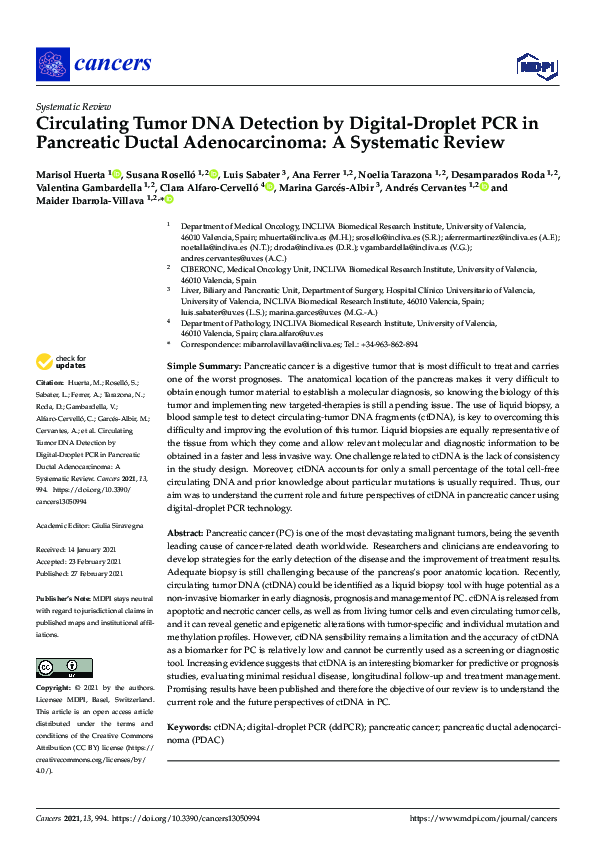 (PDF) Circulating Tumor DNA Detection by Digital-Droplet PCR in ...