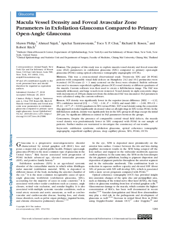 (PDF) Macula Vessel Density and Foveal Avascular Zone Parameters in ...