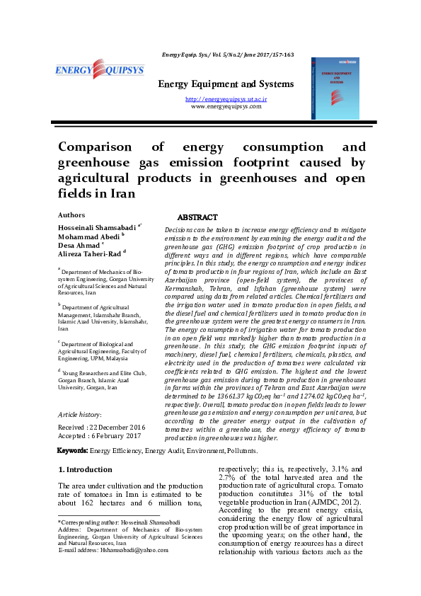 (PDF) Comparison of energy consumption and greenhouse gas emission ...