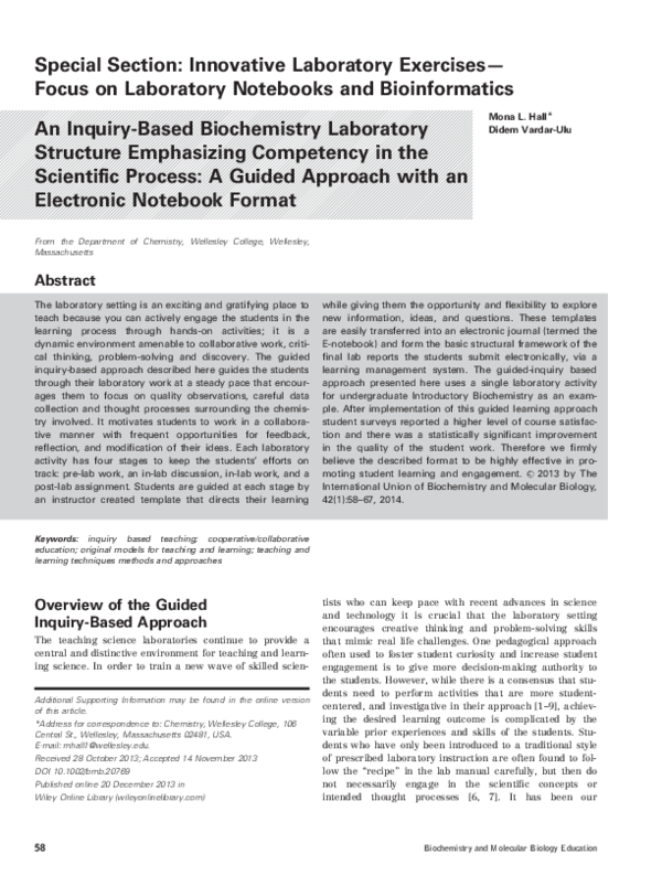 (PDF) Special Section Innovative Laboratory Exercises— Focus on