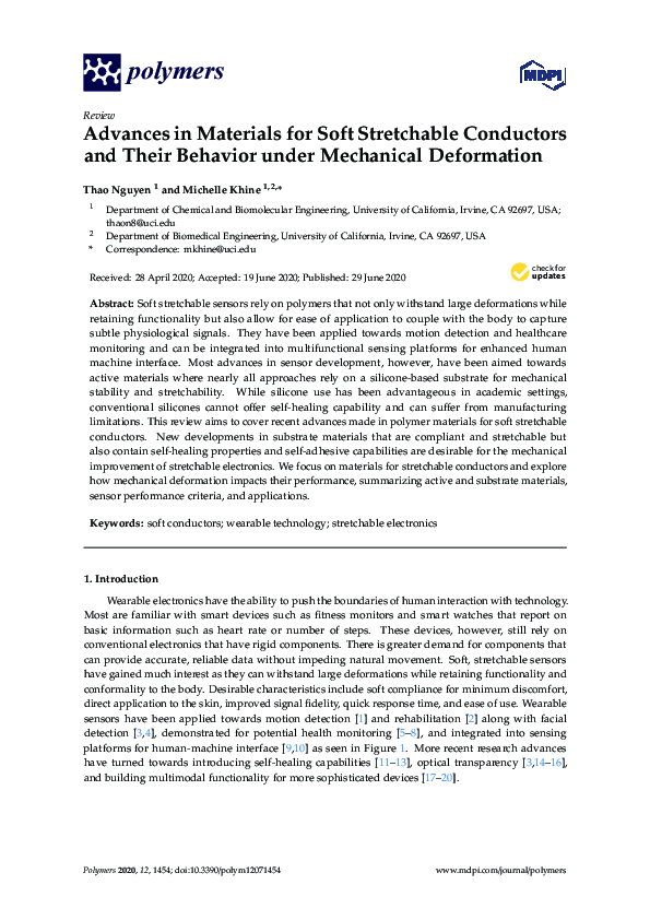 (PDF) Advances in Materials for Soft Stretchable Conductors and Their ...