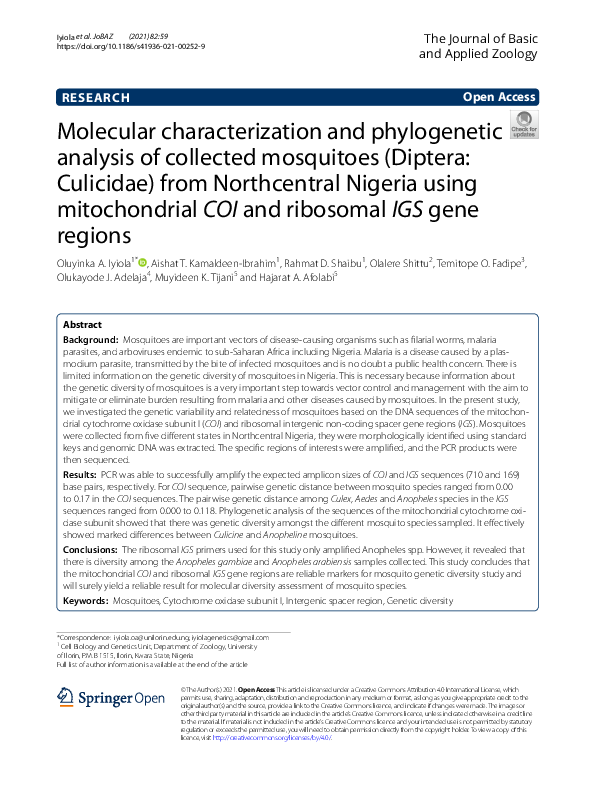 (PDF) Molecular characterization and phylogenetic analysis of collected ...