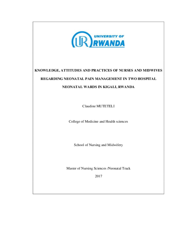 (PDF) Knowledge, attitudes and practices of nurses and midwives ...