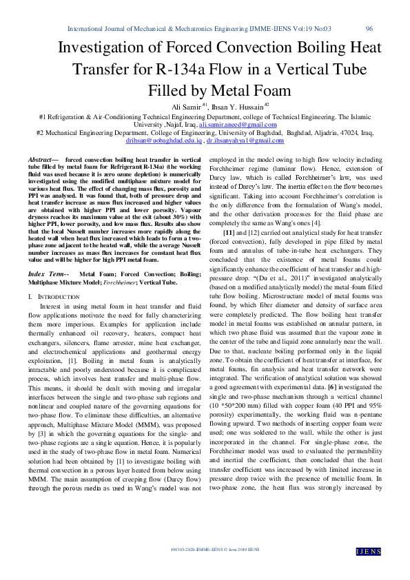 (PDF) Investigation of Forced Convection Boiling Heat Transfer for R ...