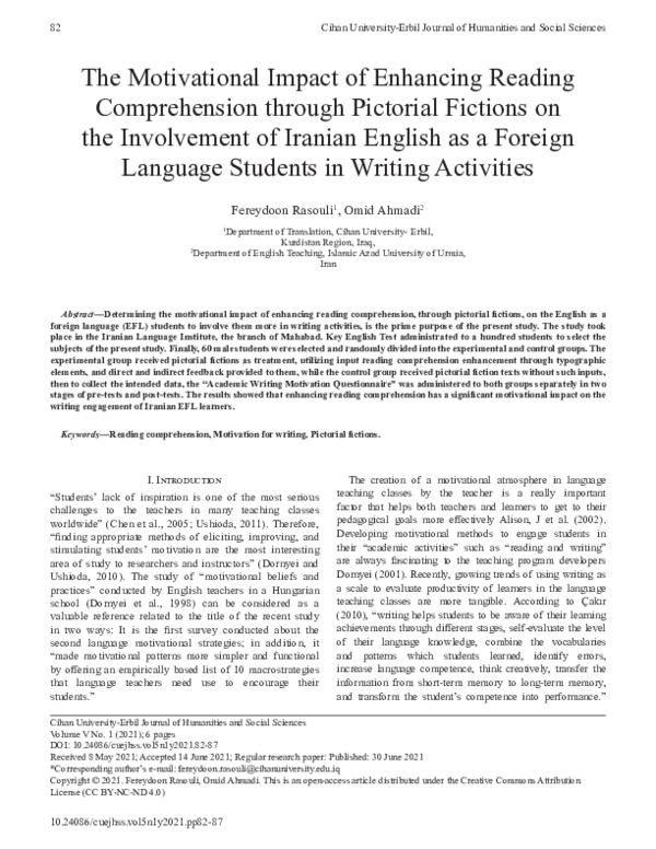 (PDF) The Motivational Impact of Enhancing Reading Comprehension ...