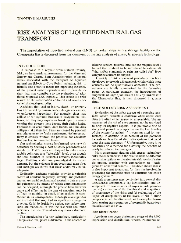 (PDF) Risk Analysis of Liquefied Natural Gas Transport