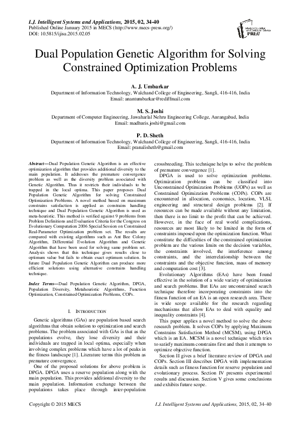 (PDF) Dual Population Genetic Algorithm for Solving Constrained ...
