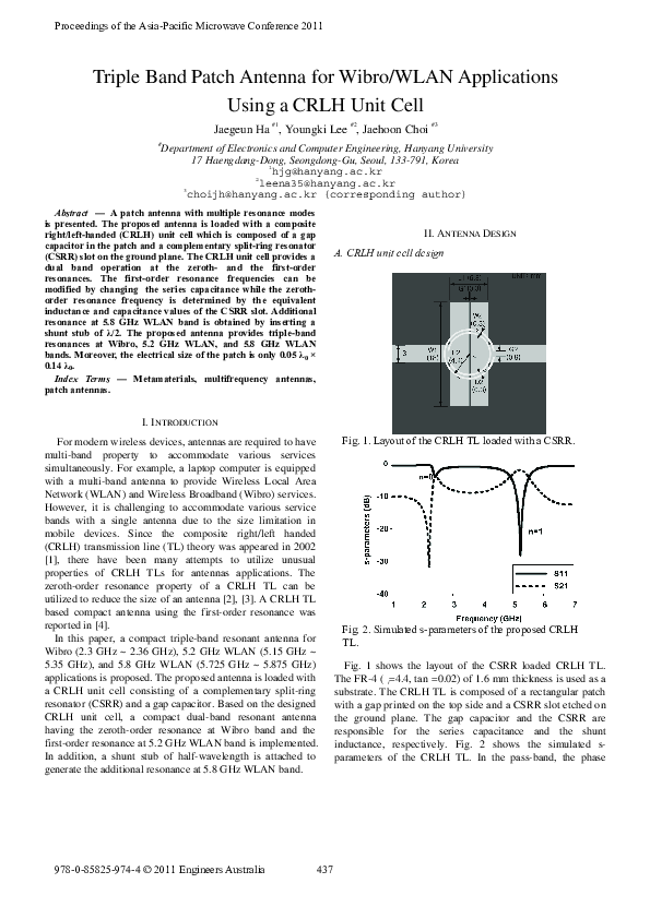 (PDF) Triple band patch antenna for Wibro/WLAN applications using a ...