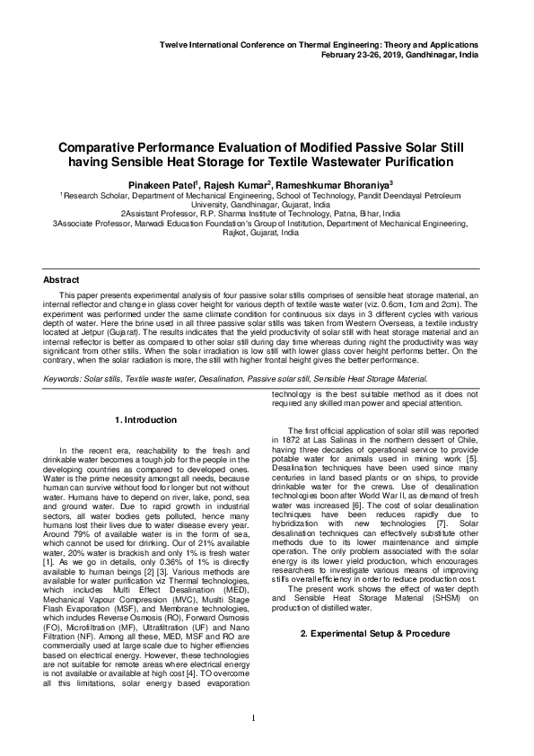 (PDF) Comparative Performance Evaluation of Modified Passive Solar ...