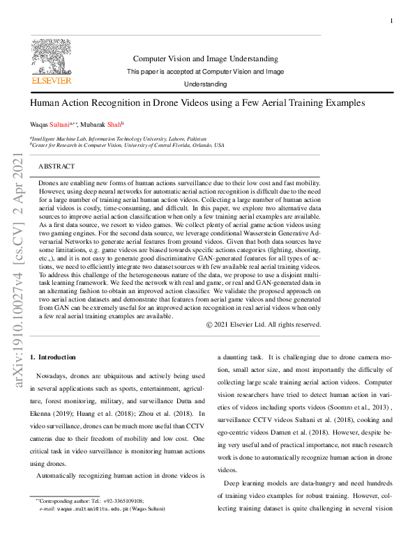 (PDF) Human Action Recognition in Drone Videos using a Few Aerial ...