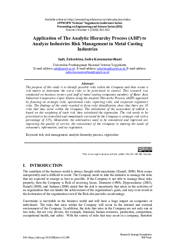 (PDF) Application of Analytic Hierarchy Process (AHP) for ANN model ...