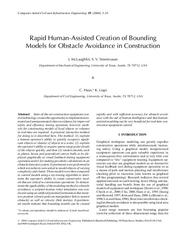 (PDF) Rapid Human‐Assisted Creation of Bounding Models for Obstacle ...