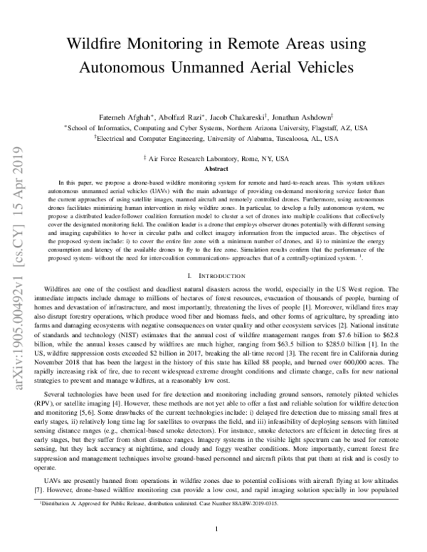 (PDF) Wildfire Monitoring in Remote Areas using Autonomous Unmanned ...