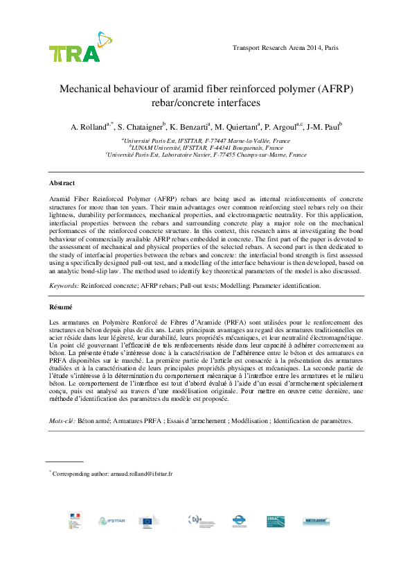 (PDF) Mechanical behaviour of aramid fiber reinforced polymer (AFRP ...