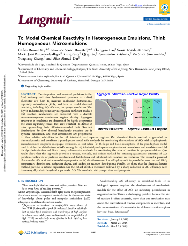 (PDF) To Model Chemical Reactivity in Heterogeneous Emulsions: Think ...