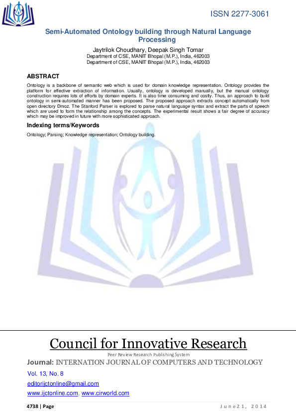 (PDF) Semi-Automated Ontology building through Natural Language Processing