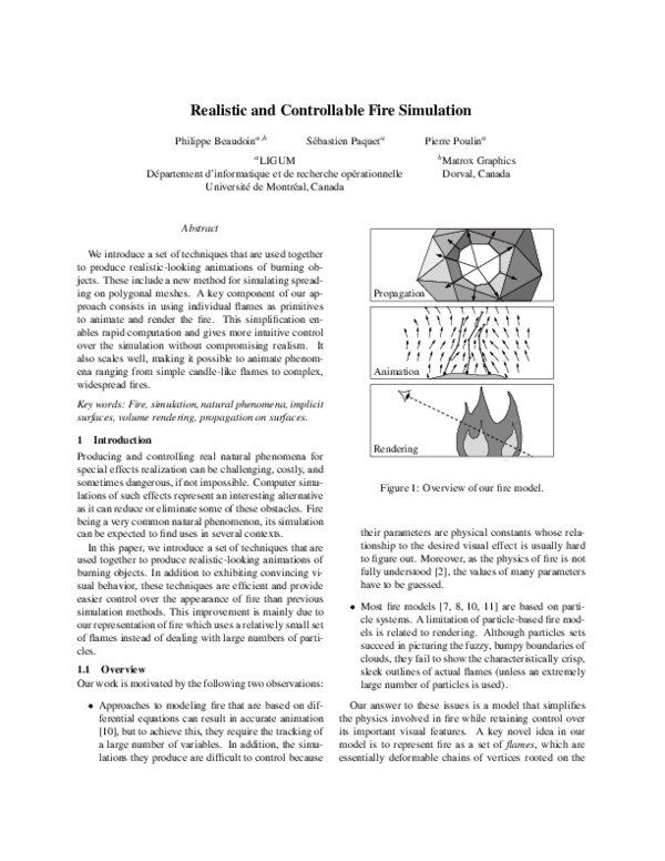 (PDF) Realistic and Controllable Fire Simulation