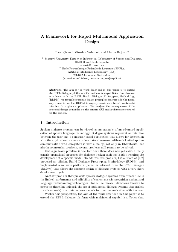 (PDF) A Framework for Rapid Multimodal Application Design