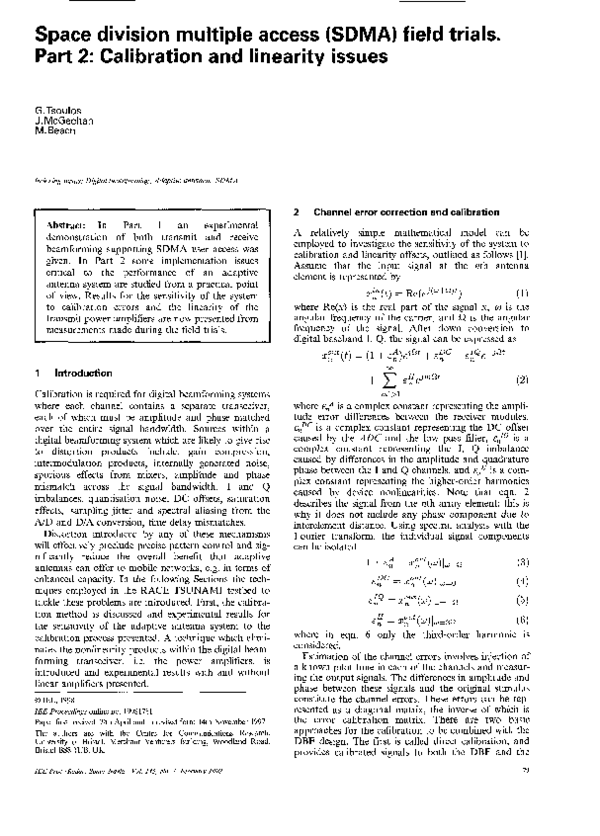 (PDF) Space division multiple access (SDMA) field trials. Part 2 ...