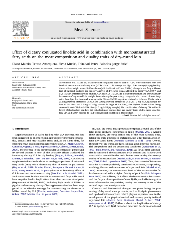 (PDF) Effect of dietary conjugated linoleic acid in combination with ...