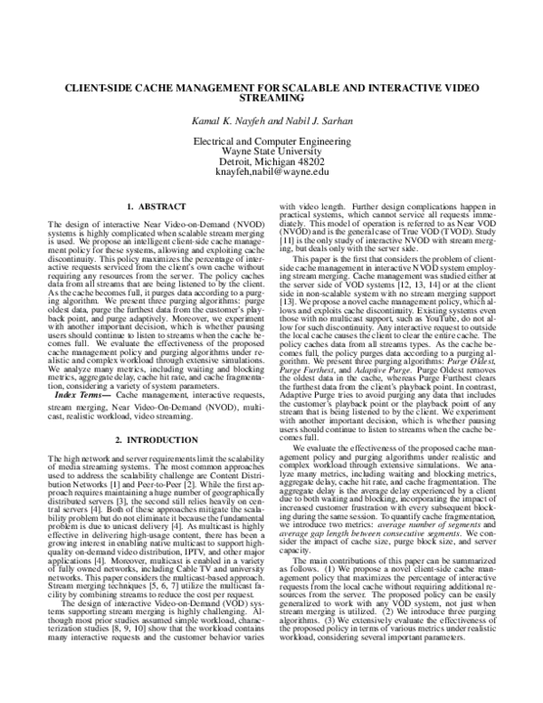 (PDF) CLIENT-SIDE CACHE MANAGEMENT FOR SCALABLE AND INTERACTIVE VIDEO ...