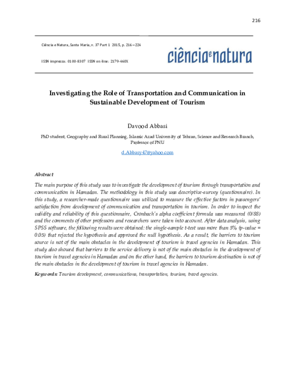 (PDF) Investigating the Role of Transportation and Communication in ...