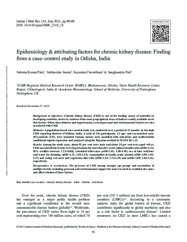 (PDF) Epidemiology attributing factors for chronic kidney disease ...