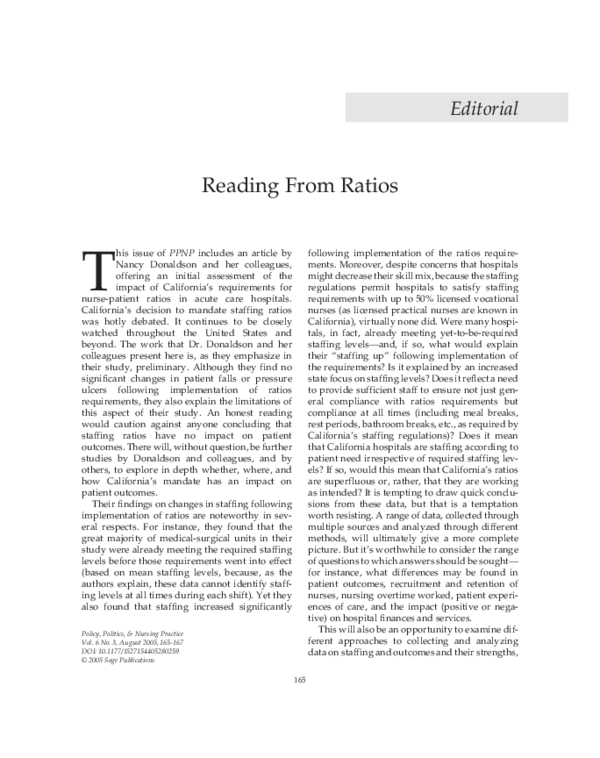 (PDF) Reading From Ratios