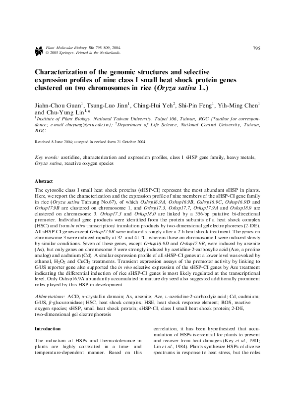 (PDF) Characterization of the genomic structures and selective ...