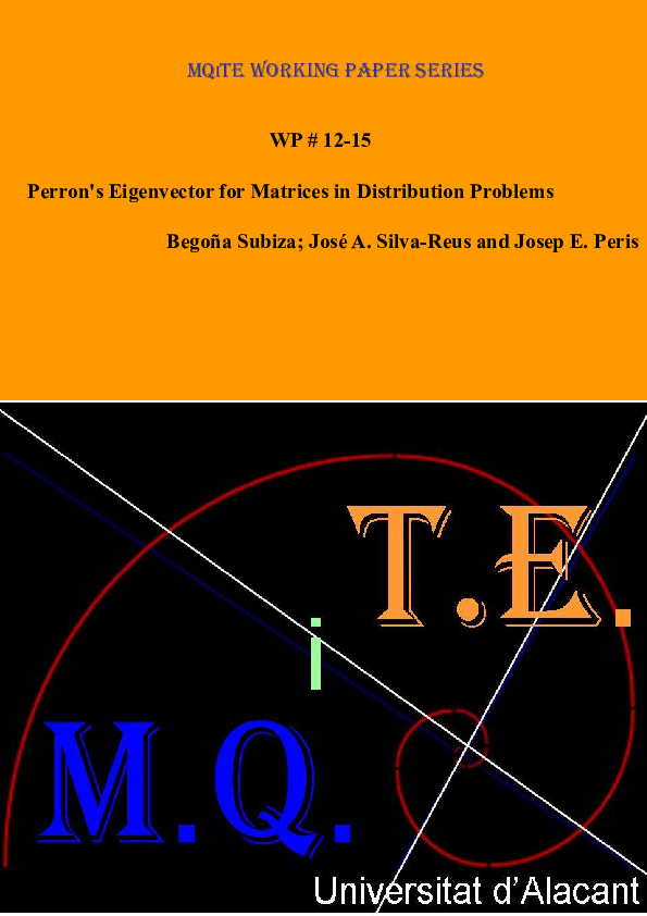 (PDF) Perron's Eigenvector for Matrices in Distribution Problems