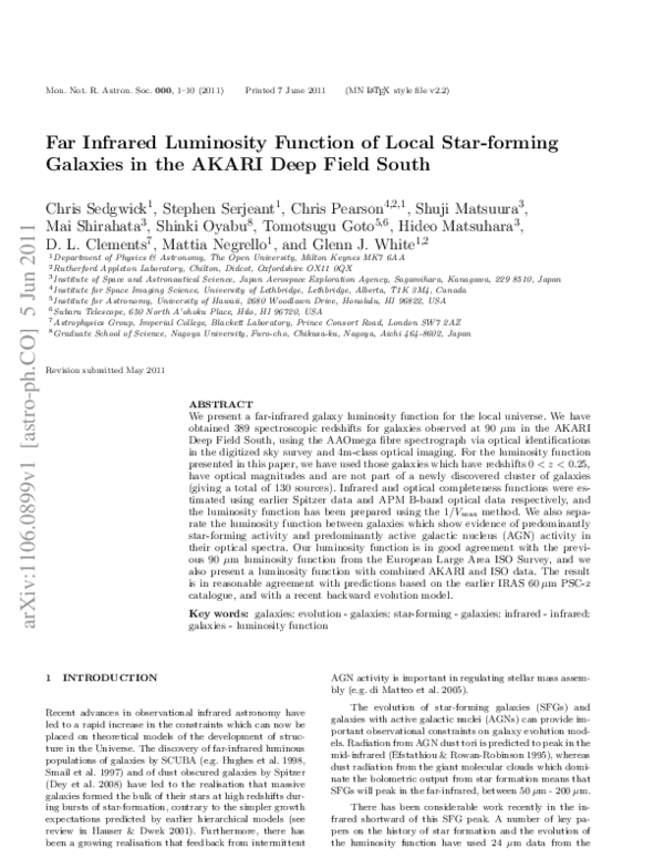 (PDF) Far‐infrared luminosity function of local star‐forming galaxies ...