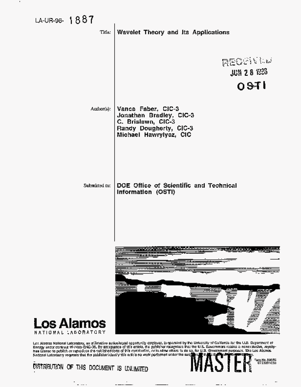(PDF) Wavelet theory and its applications