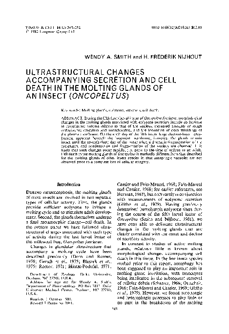 (PDF) Ultrastructural changes accompanying secretion and cell death in ...