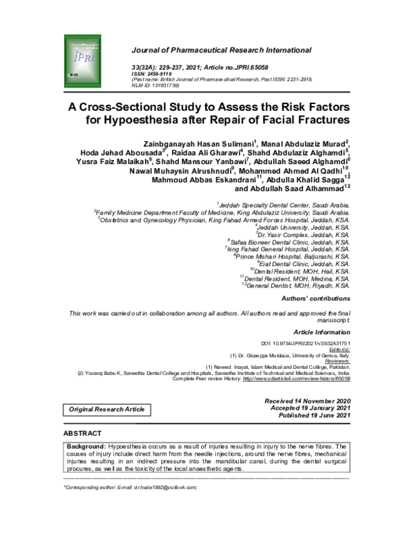 (PDF) A Cross-Sectional Study to Assess the Risk Factors for ...