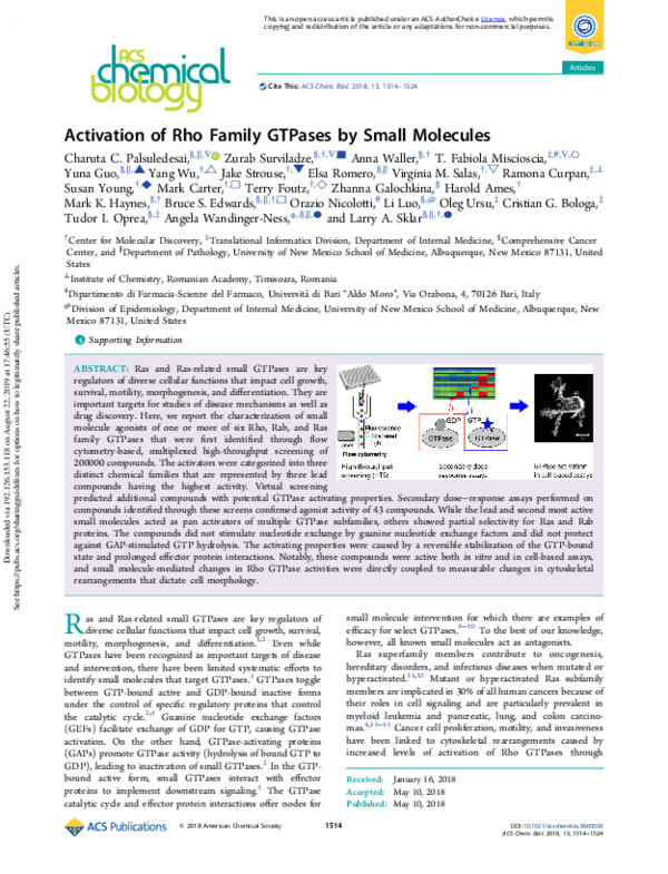 (PDF) Activation of Rho Family GTPases by Small Molecules
