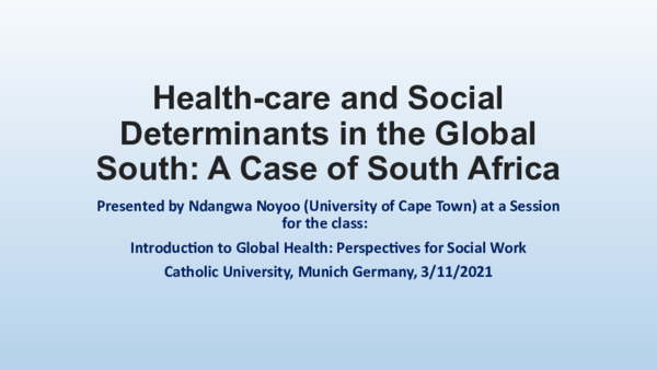 (PPT) Health Health-care and Social Determinants in the Global South: A ...