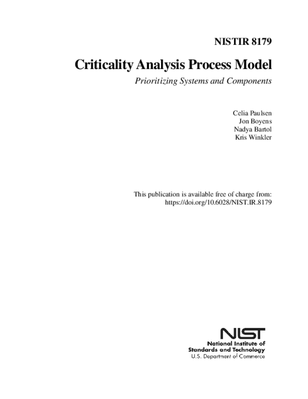 (PDF) Criticality analysis process model: prioritizing systems and ...