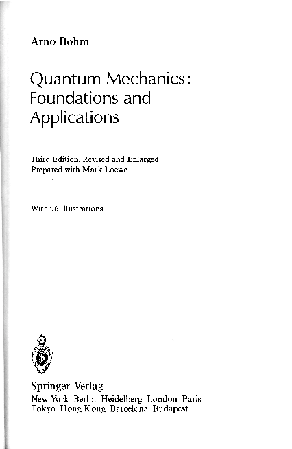 洋書 Quantum Mechanics: Foundations and... Quantum mechanics : foundations and applications : Böhm