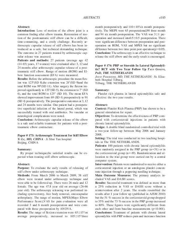 (PDF) Paper # 174: PRP or Steroids In Lateral Epicondylitis? RCT with ...
