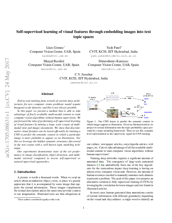 (PDF) Self-Supervised Learning of Visual Features through Embedding ...