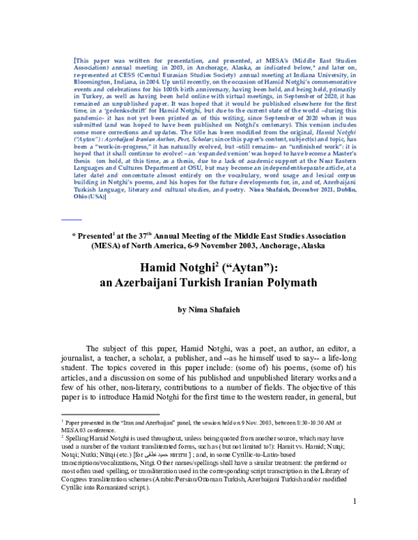 (PDF) HAMID NOTGHI Aytan_MESA Nov 2003 paper_Revised and Updated ...