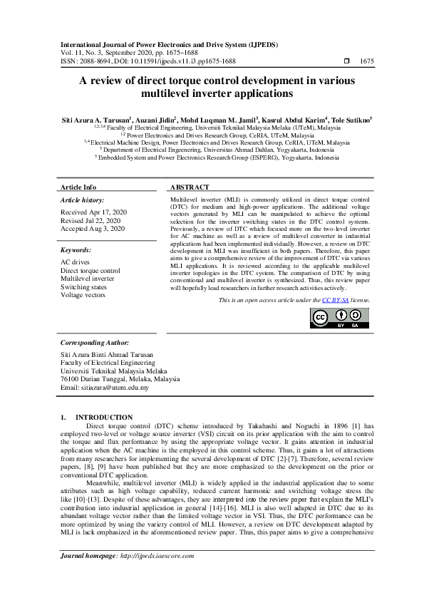 (PDF) A review of direct torque control development in various ...