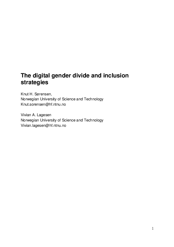 (PDF) The digital gender divide and inclusion strategies