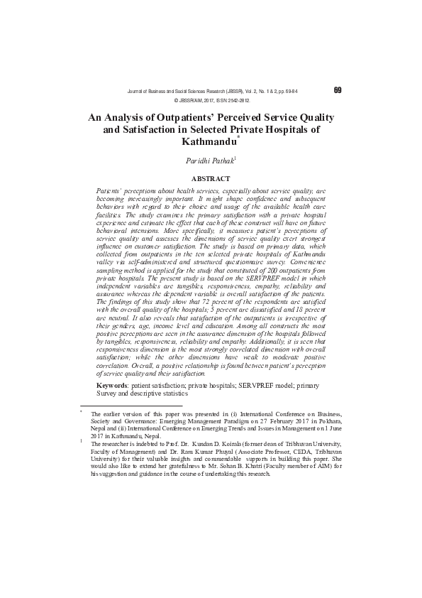 (PDF) An Analysis of Outpatients’ Perceived Service Quality and ...